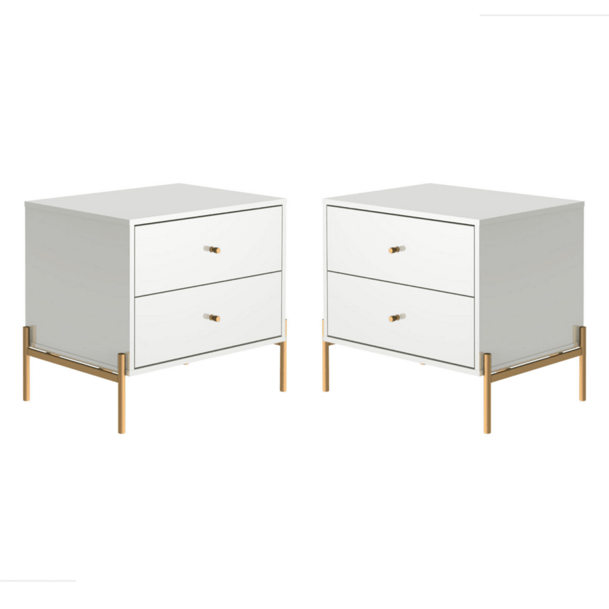 Kit 2 Mesas de Cabeceira Jasper com 2 Gavetas 64cm - Província - Mesa de Cabeceira