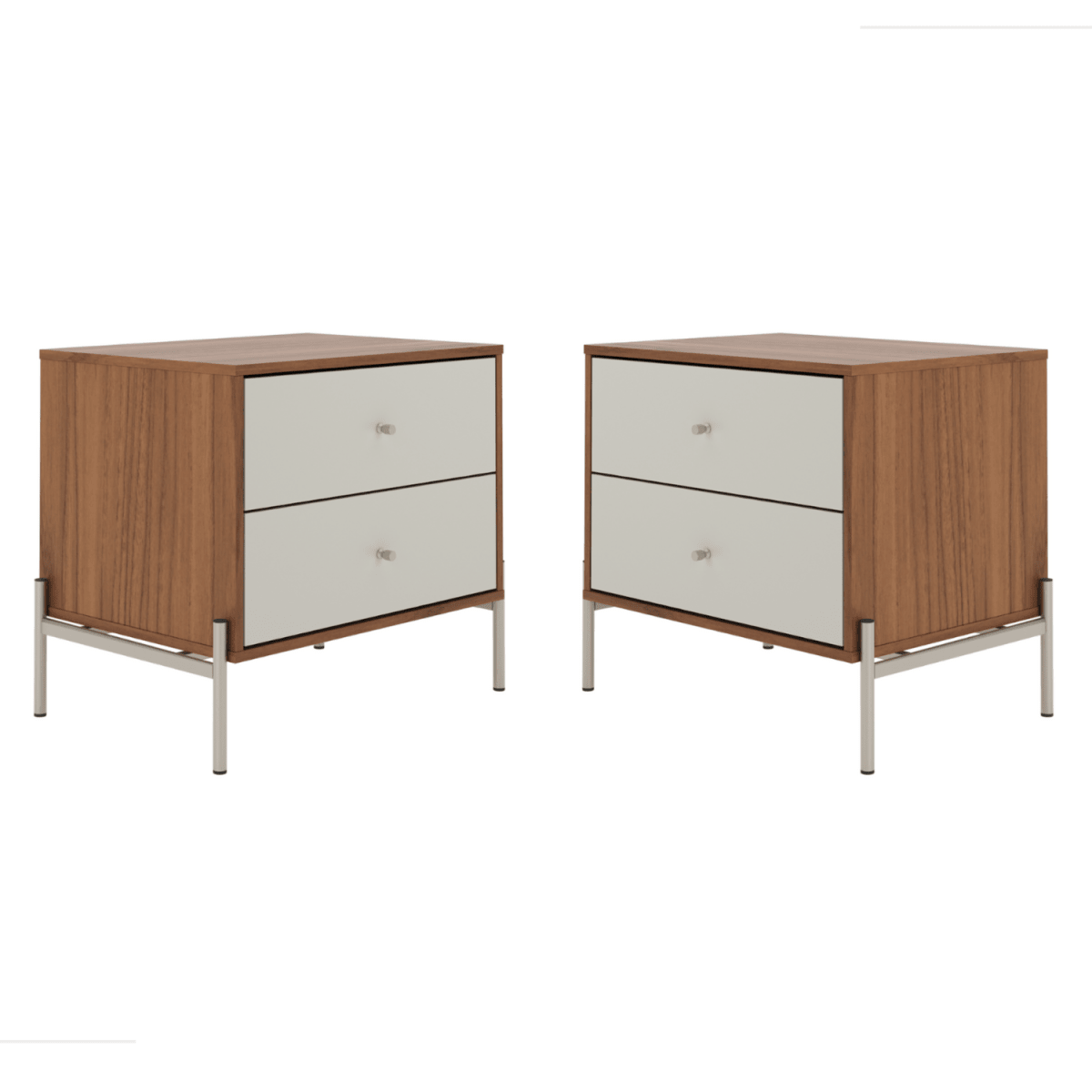 Kit 2 Mesas de Cabeceira Jasper com 2 Gavetas 64cm - Província - Mesa de Cabeceira