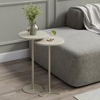 Kit 2 Mesas Laterais Decorativas Orb Off White com Champanhe - Província - Mesas Laterais