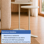 Kit 2 Mesas Laterais Decorativas Orb Off White com Champanhe - Província - Mesas Laterais