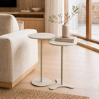 Kit 2 Mesas Laterais Decorativas Orb Off White com Champanhe - Província - Mesas Laterais