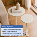 Kit 2 Mesas Laterais Decorativas Orb Off White com Champanhe - Província - Mesas Laterais