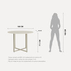 Mesa Arcádia 108 cm - Off White Fosco c/ Champanhe - Província - Mesa de jantar