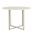 Mesa Arcádia 108 cm - Off White Fosco c/ Champanhe - Província - Mesa de jantar