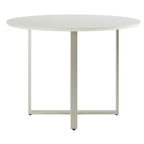 Mesa Arcádia 108 cm - Off White Fosco c/ Champanhe - Província - Mesa de jantar