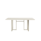 Mesa Arcádia 160 cm - Off White Fosco c/ Champanhe - Província - Mesa de jantar