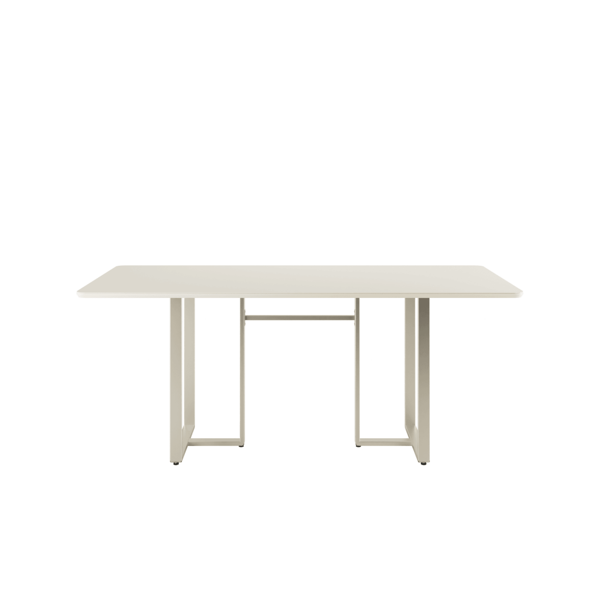 Mesa Arcádia 160 cm - Off White Fosco c/ Champanhe - Província - Mesa de jantar