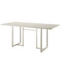 Mesa Arcádia 184 cm - Off White Fosco c/ Champanhe - Província - Mesa de jantar
