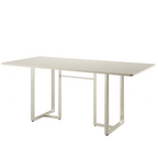 Mesa Arcádia 184 cm - Off White Fosco c/ Champanhe - Província - Mesa de jantar
