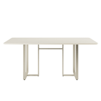 Mesa Arcádia 184 cm - Off White Fosco c/ Champanhe - Província - Mesa de jantar