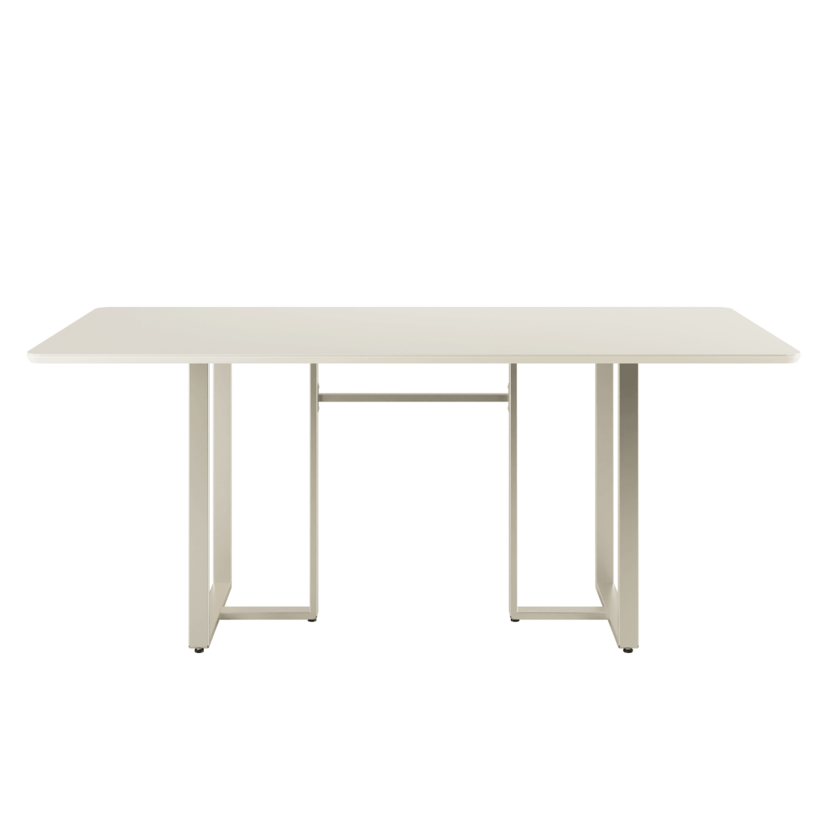 Mesa Arcádia 184 cm - Off White Fosco c/ Champanhe - Província - Mesa de jantar