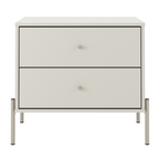 Mesa de Cabeceira Jasper 64 cm Off White Fosco com Champanhe - Província - Mesa de Cabeceira