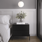 Mesa de Cabeceira Jasper 64 cm Preto Fosco - Província - Mesa de Cabeceira