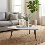 Mesa de Centro Triangular Utopia Baixa Branco Gloss - Província - Mesa de centro