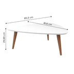Mesa de Centro Triangular Utopia Baixa Branco Gloss - Província - Mesa de centro