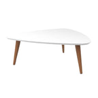 Mesa de Centro Triangular Utopia Baixa Branco Gloss - Província - Mesa de centro