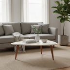 Mesa de Centro Triangular Utopia Baixa Off - White Gloss - Província - Mesa de centro