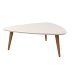 Mesa de Centro Triangular Utopia Baixa Off - White Gloss - Província - Mesa de centro
