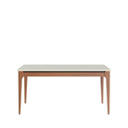 Mesa de Jantar Addar 135 cm - Natural c/ Vidro Off White - Província - Mesa de jantar