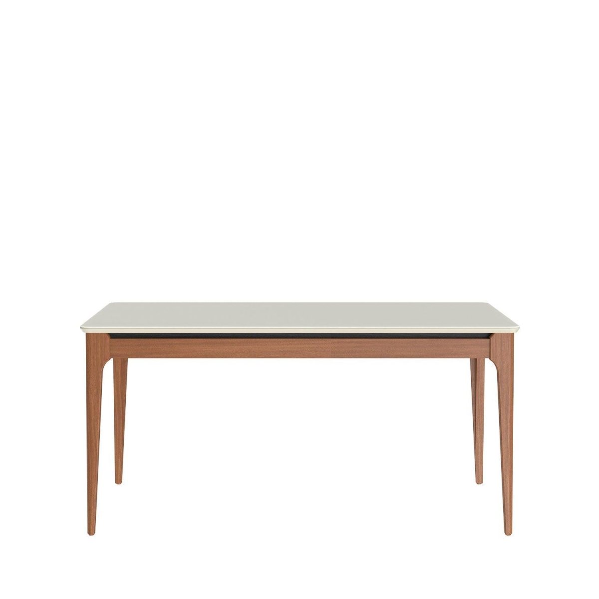 Mesa de Jantar Addar 135 cm - Natural c/ Vidro Off White - Província - Mesa de jantar
