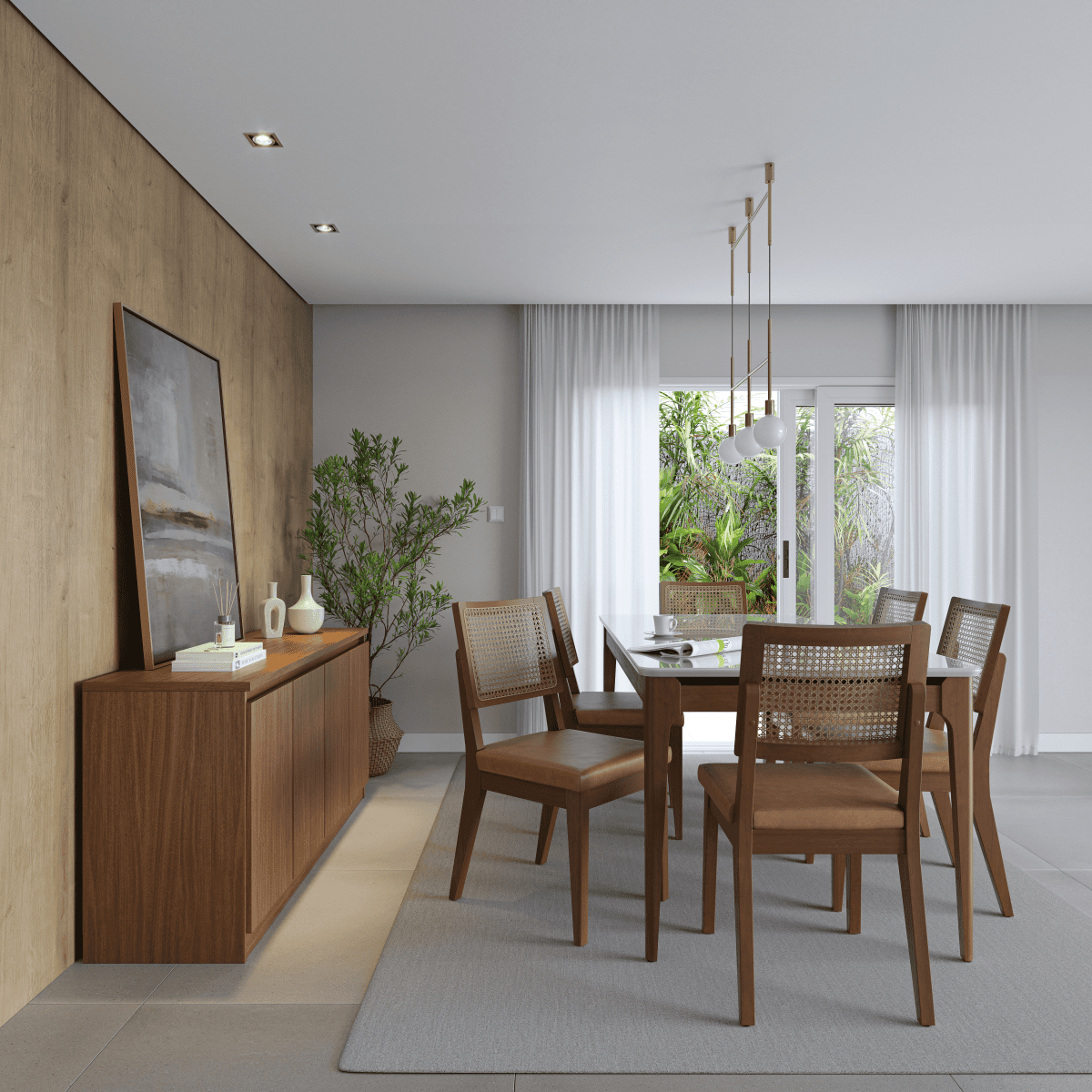 Mesa de Jantar Addar 160 cm - Natural c/ Vidro Off White - Província - Mesa de jantar