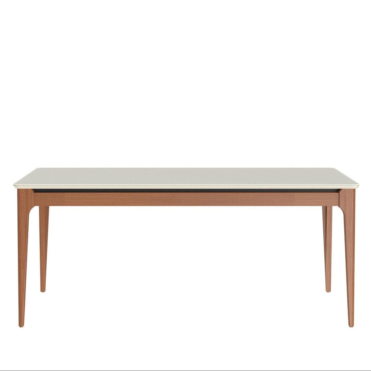 Mesa de Jantar Addar 180 cm - Natural c/ Vidro Off White - Província - Mesa de jantar