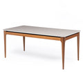 Mesa de Jantar Addar 180 cm - Natural c/ Vidro Off White - Província - Mesa de jantar