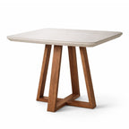 Mesa de Jantar Bennett Retangular 115 cm - Natural c/ Vidro Off White - Província - Mesa de jantar