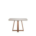 Mesa de Jantar Bennett Retangular 115 cm - Natural c/ Vidro Off White - Província - Mesa de jantar