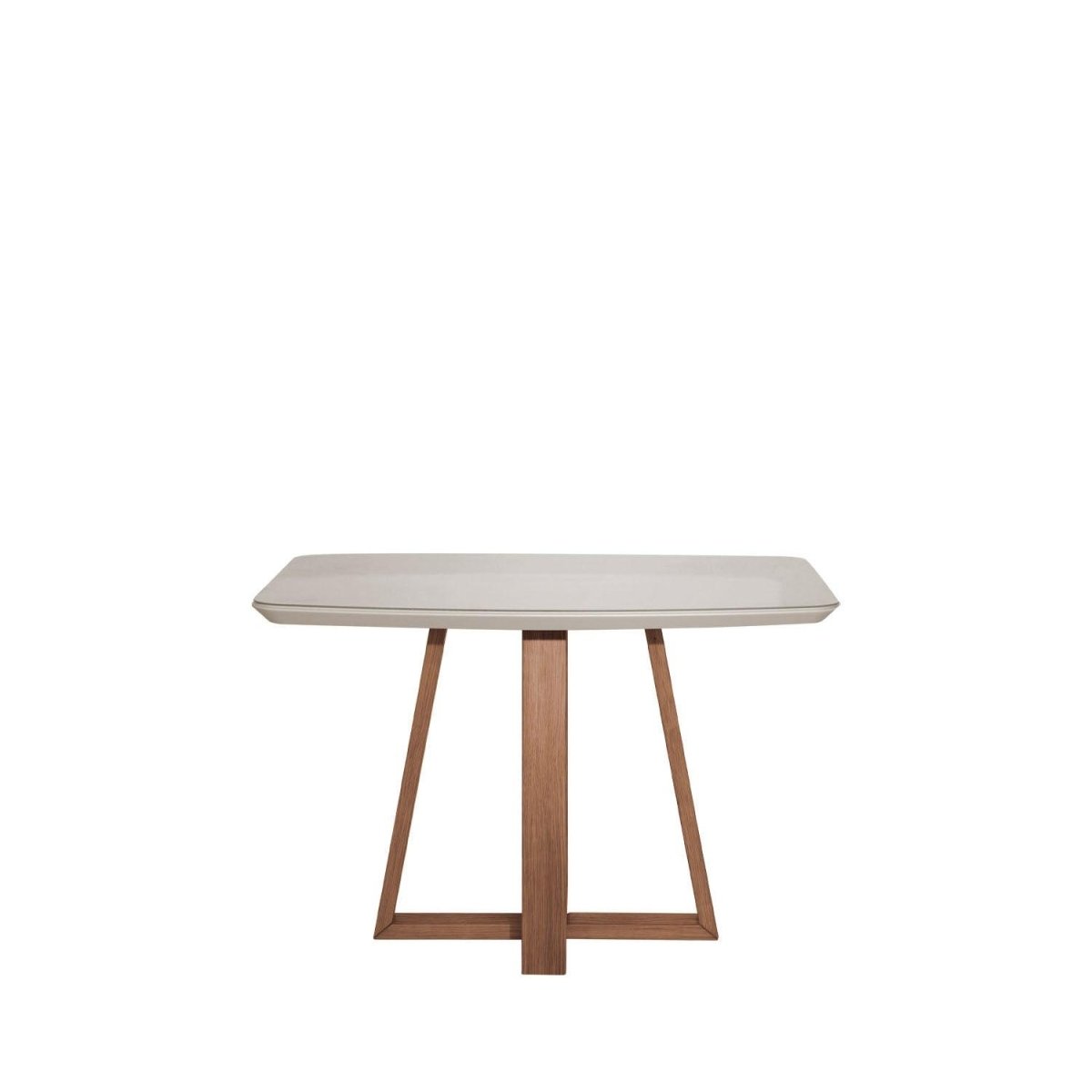 Mesa de Jantar Bennett Retangular 115 cm - Natural c/ Vidro Off White - Província - Mesa de jantar