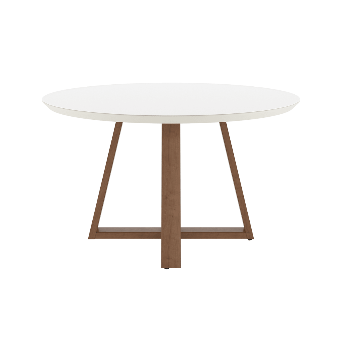 Mesa de Jantar Redonda Bennett c/ Vidro 135 cm - Natural c/ Vidro Off White - Província - Mesa de jantar