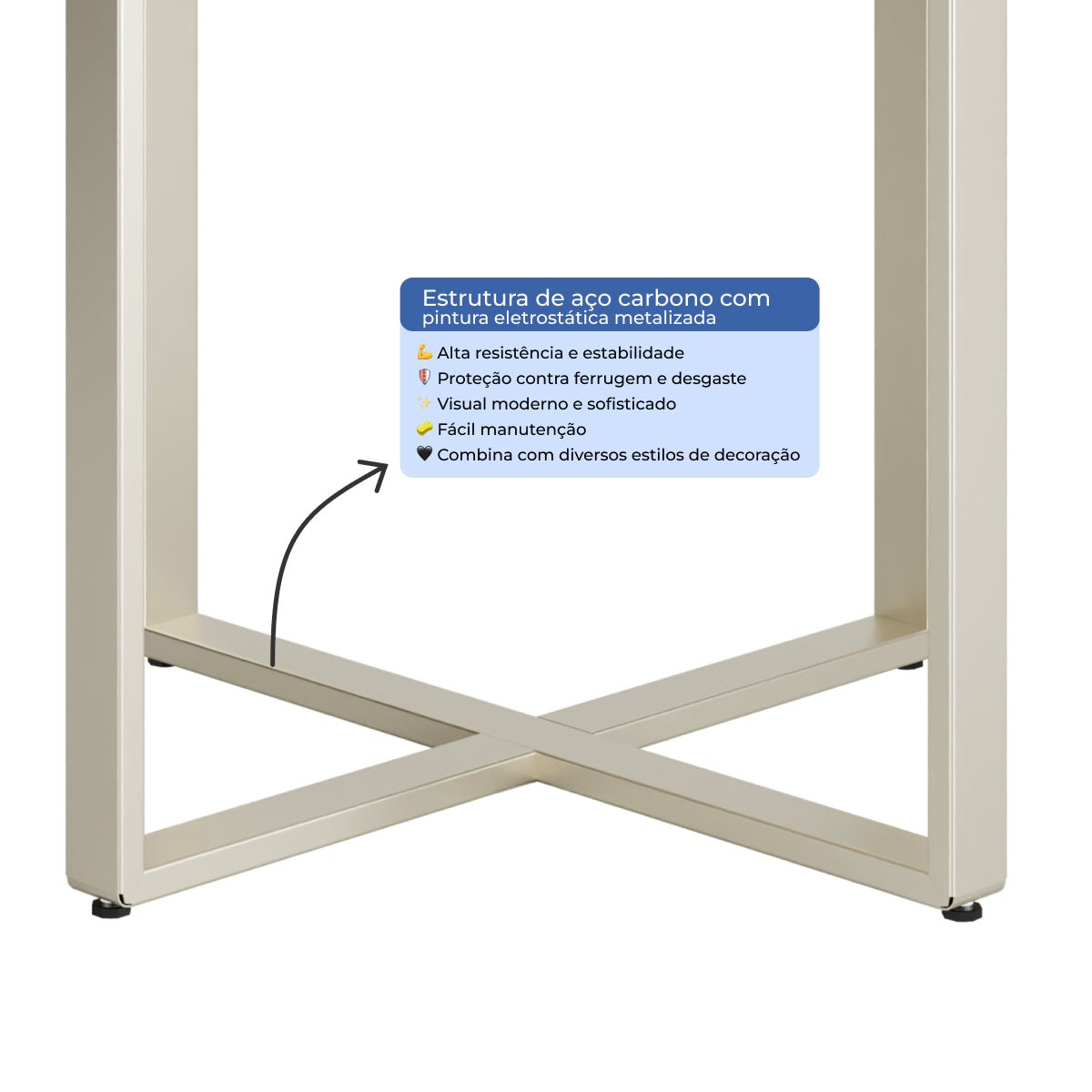 Mesa de Jantar Redonda com Vidro para 4 Lugares Arcádia 108cm Off - White Fosco com Champanhe - Província - Mesa de jantar
