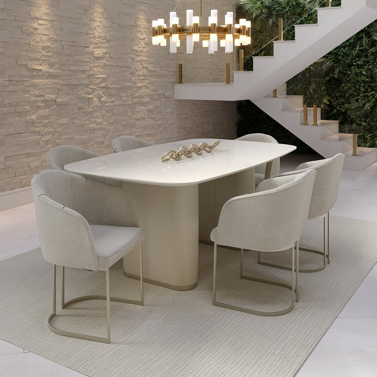 ワイン mesa Mesa de Jantar Retangular com Vidro para 6 Lugares Lintz 184cm Off