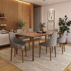 Mesa de Jantar Retangular para 6 Lugares Harmony 184cm Natural com Canella - Província - Mesa de jantar