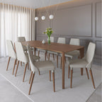 Mesa de Jantar Retangular para 8 Lugares Harmony 219cm Natural com Canella - Província - Mesa de jantar