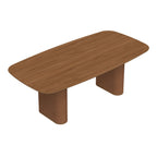 Mesa de Jantar Retangular para 8 Lugares Lintz 219cm Canella com PU Caramelo - Província - Mesa de jantar