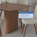 Mesa de Jantar Retangular para 8 Lugares Lintz 219cm Canella com PU Caramelo - Província - Mesa de jantar