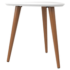 Mesa Lateral Triangular 51cm Utopia Branco Gloss - Província - Mesa de centro