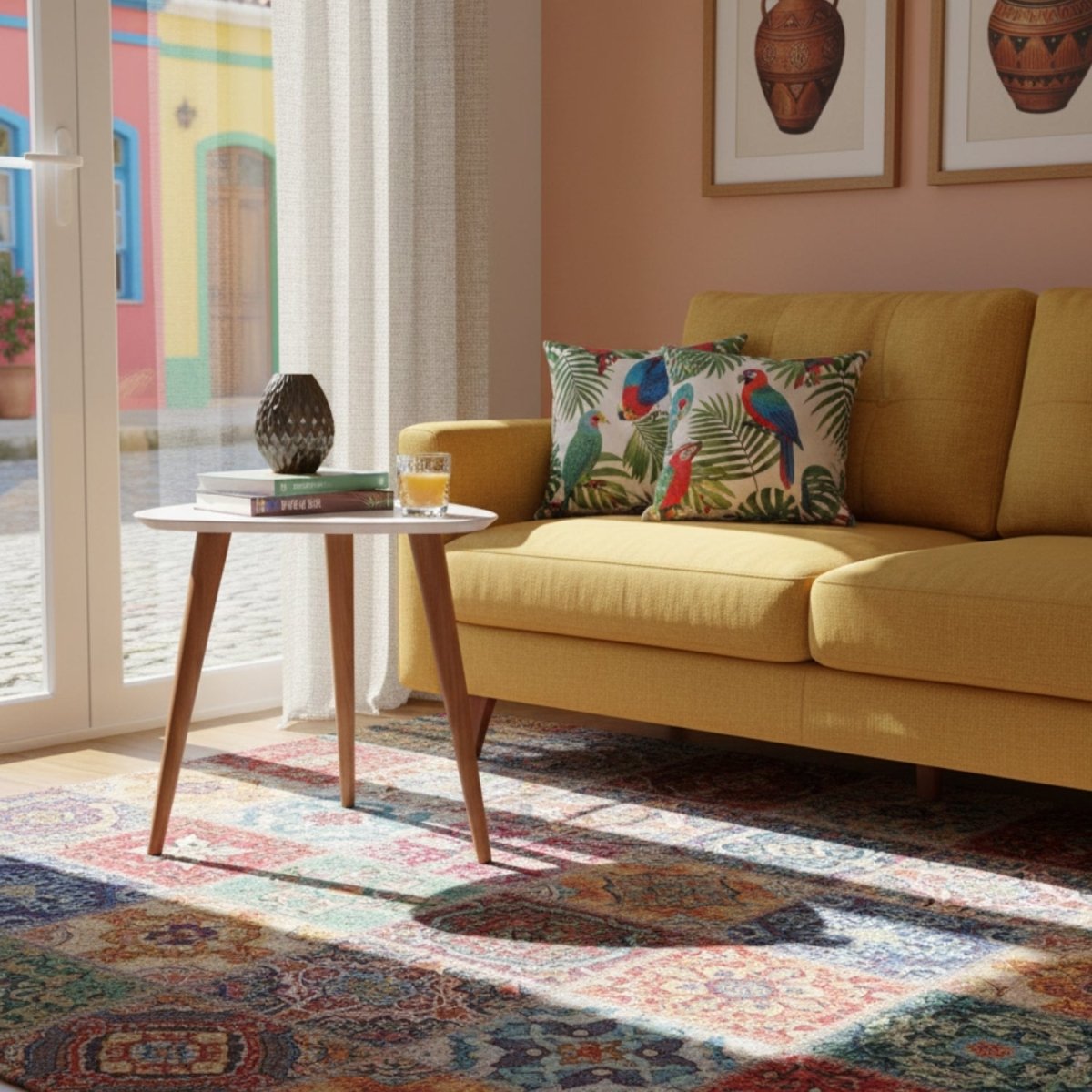 Mesa Lateral Triangular 51cm Utopia Off - White Gloss - Província - Mesa de centro