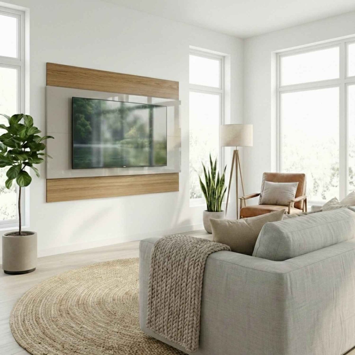 Painel para TVs até 75 Polegadas New Lincoln 195cm Freijó com Grigio Gloss - Província - Painel para TV