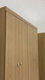 Guarda Roupa Solteiro 4 Portas Renzo 135cm Carvalho com Off White