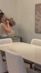 Mesa de Jantar Donatella para 6 lugares com vidro - Retangular 180cm