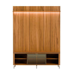Rack com Painel para TV até 75 Polegadas Vidro Reflecta 100% MDF com Led Lincoln Float 178cm - Província - Rack com painel