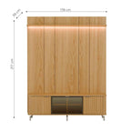 Rack com Painel para TV até 75 Polegadas Vidro Reflecta 100% MDF com Led Neon Float 178cm - Província - Rack com painel