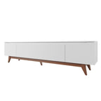 Rack Flynt para TVs até 75 Polegadas 3 Portas 184cm Branco Fosco com Natural - Província - Rack