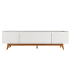 Rack Flynt para TVs até 75 Polegadas 3 Portas 184cm Branco Fosco com Natural - Província - Rack