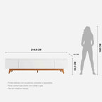Rack com Painel para TV até 75 Polegadas MDF 220cm Pés em Madeira Maciça Flynt Oslo