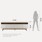 Rack Flynt ST para TVs até 75 Polegadas 3 Portas 220 cm Off White com Canella - Província - Rack