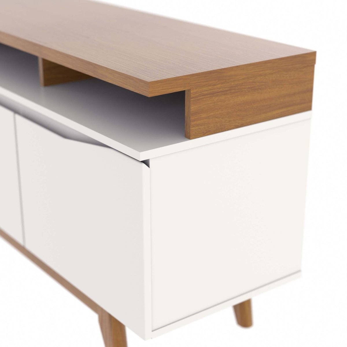 Rack Flynt ST para TVs até 75 Polegadas 3 Portas 220 cm Off White com Canella - Província - Rack