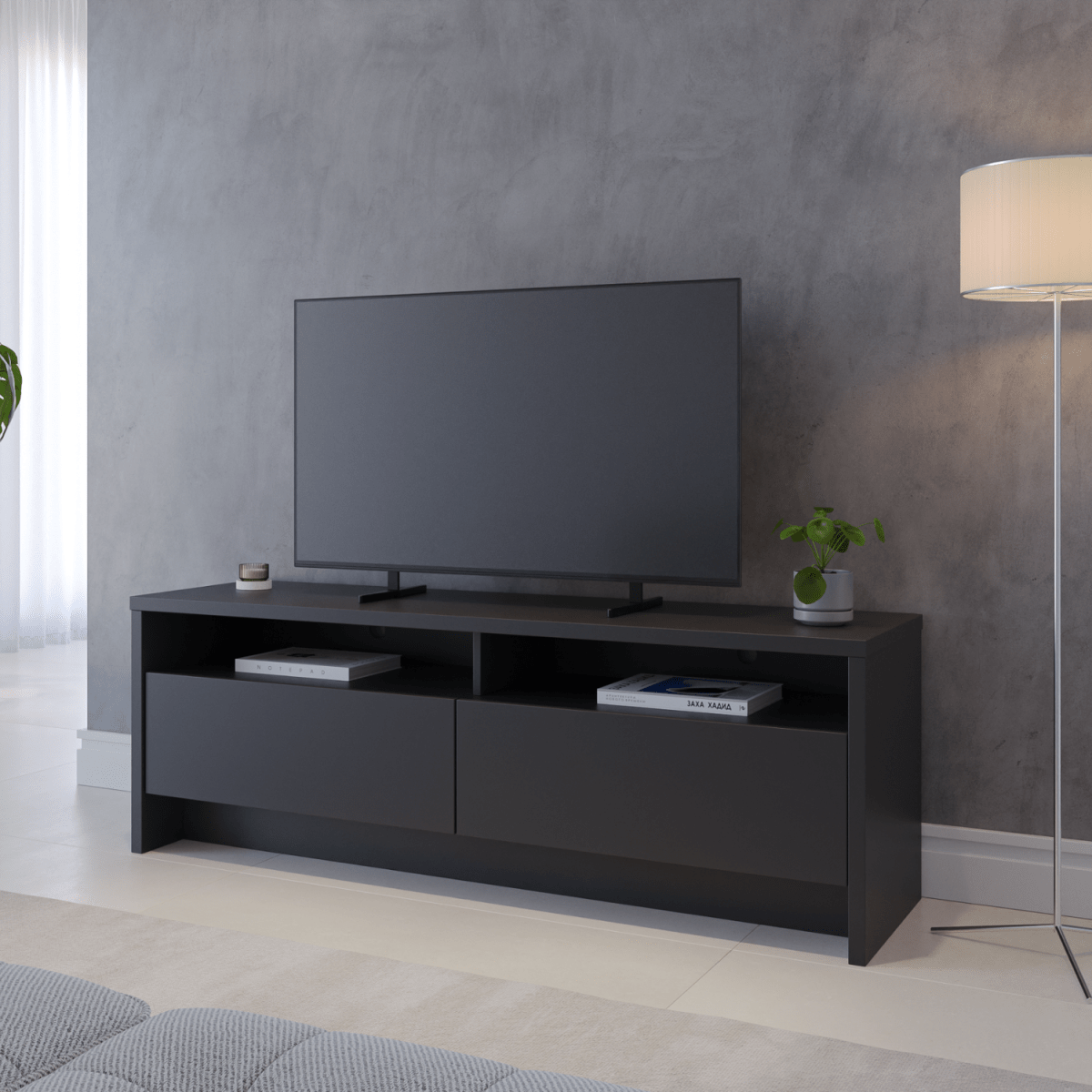 Rack para TV 50 Polegadas 2 Portas 135cm Aspen - Branco - Província - Rack com painel